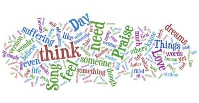 visual poem made of words from Watermark