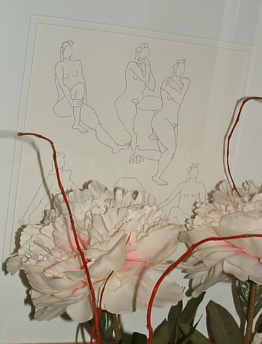 drawing nude women and peonies